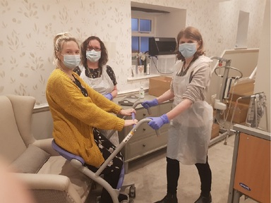 Trainers Tracy McConnachie (centre) and Sarka Svobodova (right) Credit: Westmorland Homecare