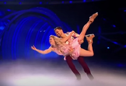 Pussycat Doll Kimberly Wyatt and Mark Hanretty skating in week one's Dancing on Ice show. Credit: Dancing on Ice