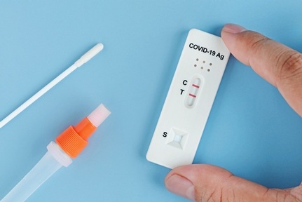 Covid-19 positive test result. Credit: Shutterstock