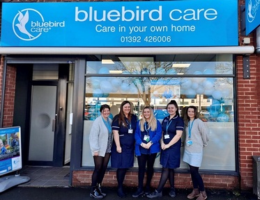Care workers at Bluebird Care Exeter. Credit: Bluebird Care.