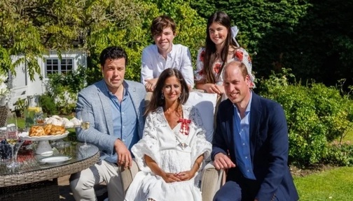 Dame Deborah with her family and Prince William. Credit: Deborah James