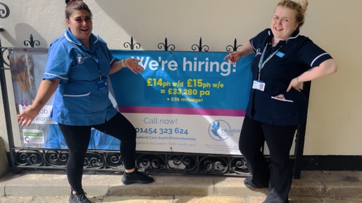 Mollie and Phebe from Bluebird Care South Gloucestershire branch. Credit: Bluebird Care