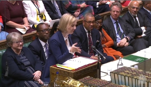Liz Truss with cabinet members. Credit: Parliament TV