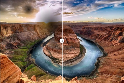 View of Grand canyon marred by dark spots caused by diabetes. Credit: Forbes Solicitors