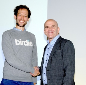 Max Parmentier, co-founder and chief executive of Birdie with Martin Jones, chief executive of Home Instead UK. Credit: Birdie.