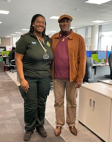 Estelle Williams with her dad Eddie. Credit: London Ambulance Service.