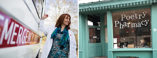 'Emergency Poet' at world's first walk-in poetry pharmacy prescribes caring words