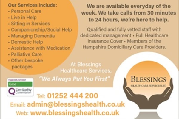 Blessings Healthcare Services Ltd, Farnborough, Hampshire