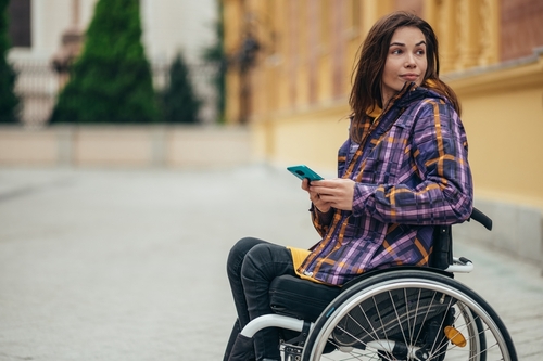 MS woman in wheelchair